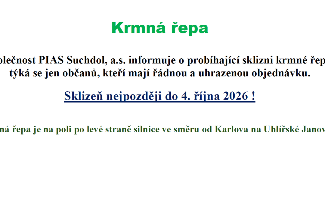 Krmná řepa 2026
